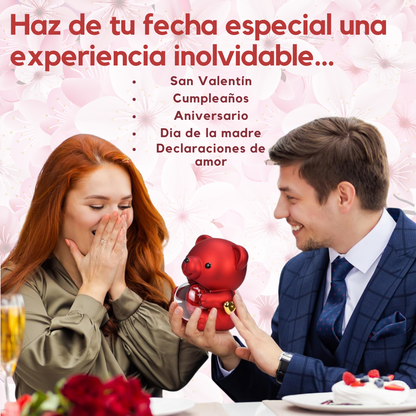 Caja Regalo Osito con Collar de Corazones